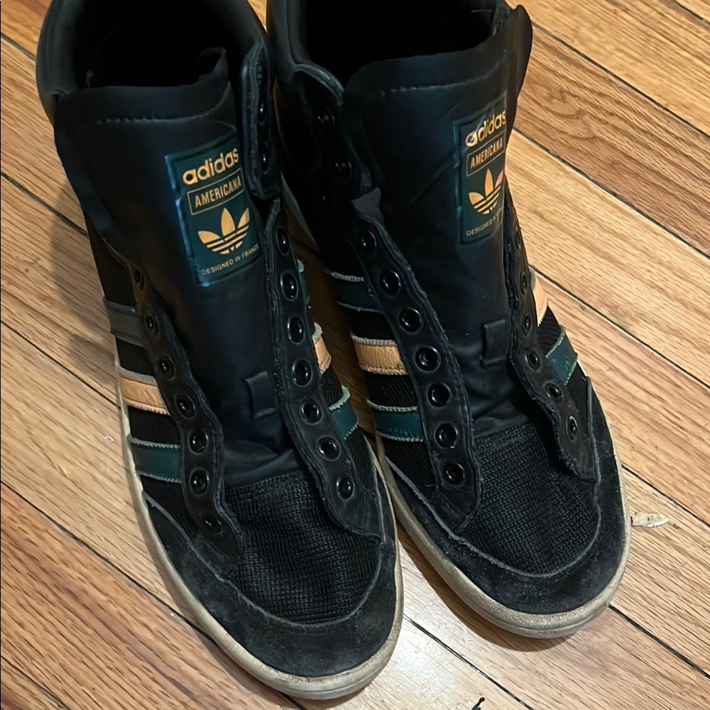 adidas Men's Americana Hi High Sneakers Casual Shoes - Black - Picture 4 of 11